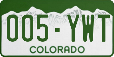 CO license plate 005YWT