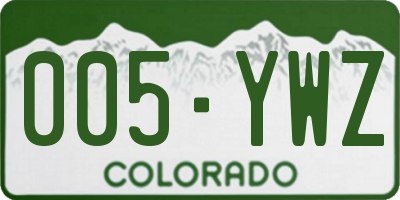 CO license plate 005YWZ