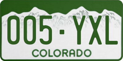 CO license plate 005YXL