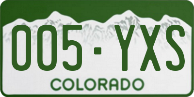CO license plate 005YXS