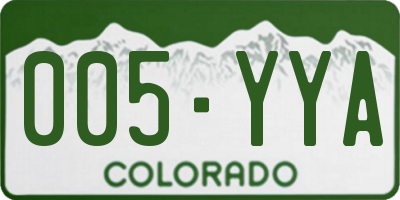 CO license plate 005YYA