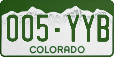 CO license plate 005YYB