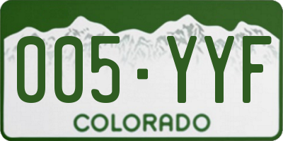 CO license plate 005YYF