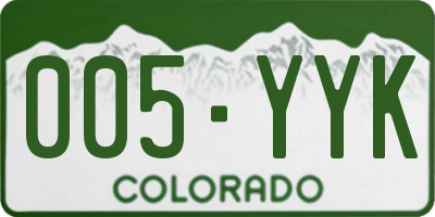 CO license plate 005YYK