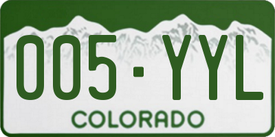 CO license plate 005YYL