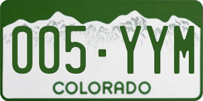 CO license plate 005YYM