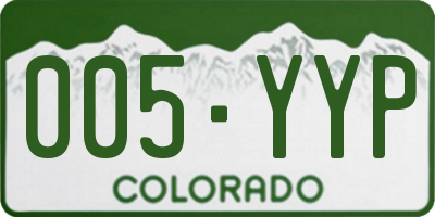 CO license plate 005YYP