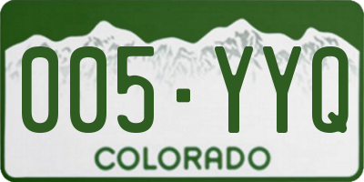 CO license plate 005YYQ