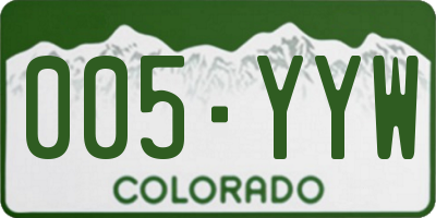 CO license plate 005YYW