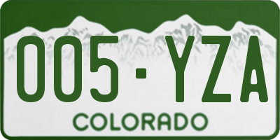 CO license plate 005YZA