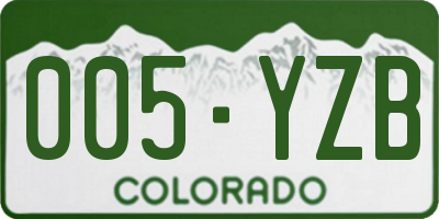 CO license plate 005YZB