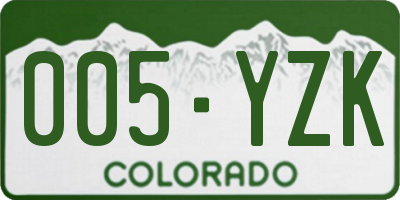 CO license plate 005YZK