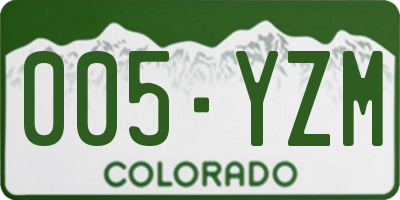 CO license plate 005YZM