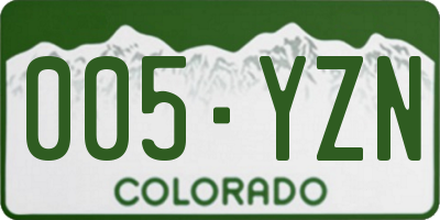 CO license plate 005YZN