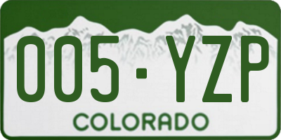 CO license plate 005YZP