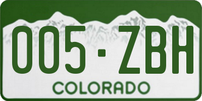 CO license plate 005ZBH