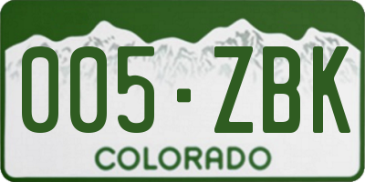 CO license plate 005ZBK