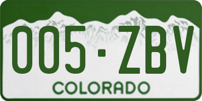 CO license plate 005ZBV