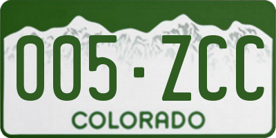 CO license plate 005ZCC