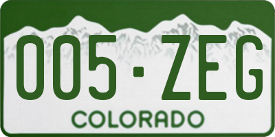 CO license plate 005ZEG