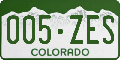 CO license plate 005ZES