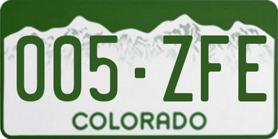 CO license plate 005ZFE