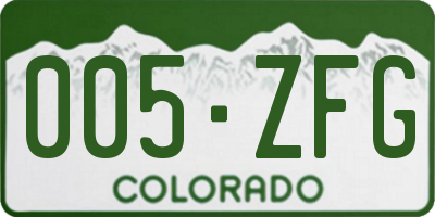 CO license plate 005ZFG
