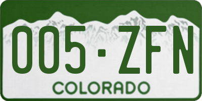 CO license plate 005ZFN