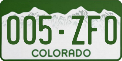 CO license plate 005ZFO