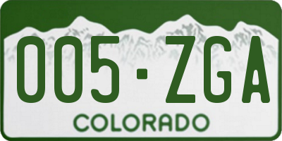 CO license plate 005ZGA