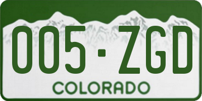 CO license plate 005ZGD