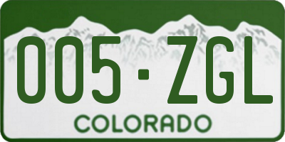 CO license plate 005ZGL