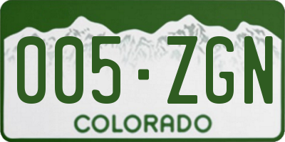 CO license plate 005ZGN