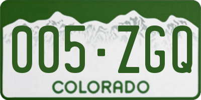 CO license plate 005ZGQ