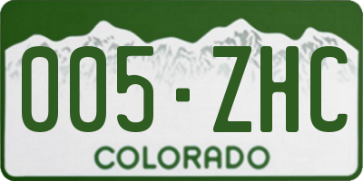 CO license plate 005ZHC