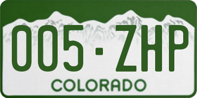 CO license plate 005ZHP