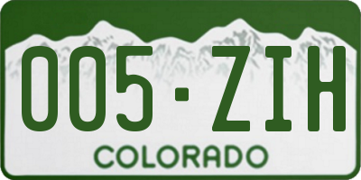 CO license plate 005ZIH