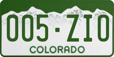 CO license plate 005ZIO