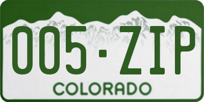 CO license plate 005ZIP