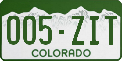CO license plate 005ZIT
