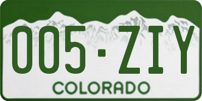 CO license plate 005ZIY