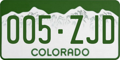 CO license plate 005ZJD