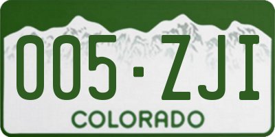 CO license plate 005ZJI