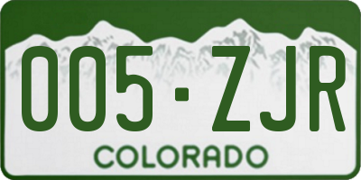 CO license plate 005ZJR