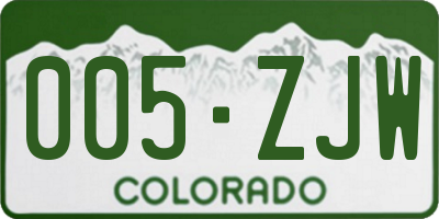 CO license plate 005ZJW