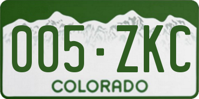 CO license plate 005ZKC