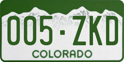 CO license plate 005ZKD