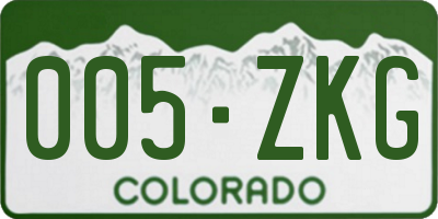CO license plate 005ZKG