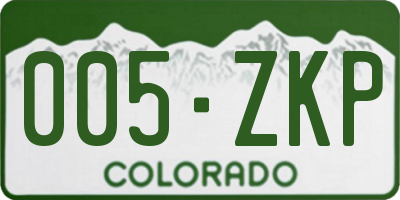CO license plate 005ZKP