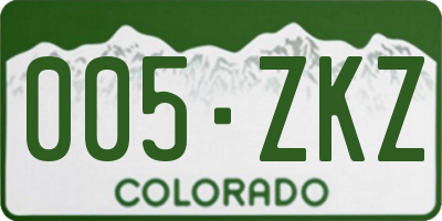 CO license plate 005ZKZ